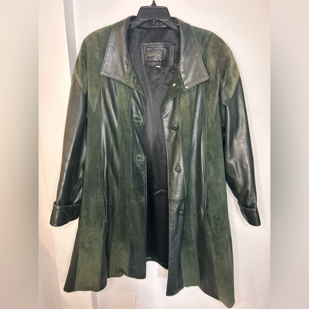 Vintage Genuine Green Suede and Leather Jacket